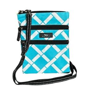 Scout Sally Go Lightly Crossbody Bag in Blue and White Lattice Print